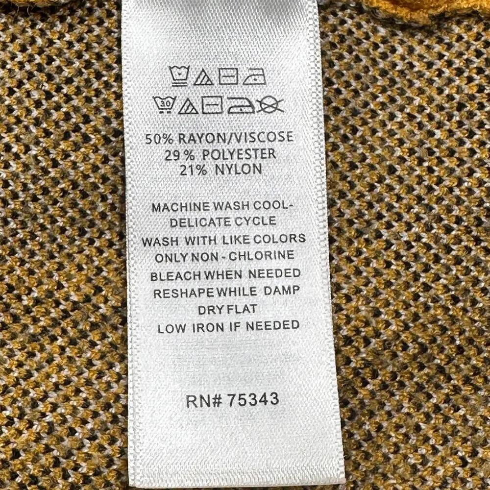 Tahari Sweater Womens Medium Gold White Black Plaid Mock Turtleneck Pullover - Picture 9 of 11